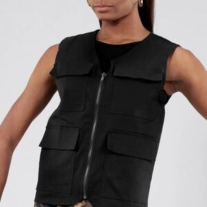 Weissman Mixify Studio Exclusive Black Stretch Twill Cargo Vest – Adult Medium